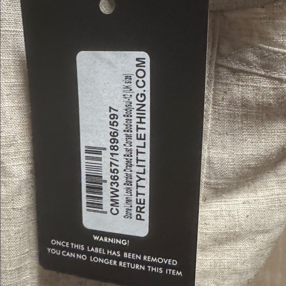 NWT 8 Pretty Little Things Bardot Draped Bust Corset Bodice Bodysuit - Taupe - Picture 3 of 9